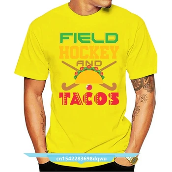 Nové Pozemný Hokej A Tacos T Shirt Pre Mužov Čistej Bavlny Klasické Kola Krku Tee Tričko Lete Priedušné Tričko