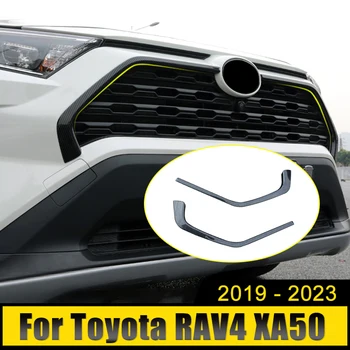 Pre Toyota RAV4 XA50 2019-2021 2022 2023 Auto Prednej Mriežky, Trim Dekorácie Chrome Racing Grily Rám, Kryt Samolepky Príslušenstvo
