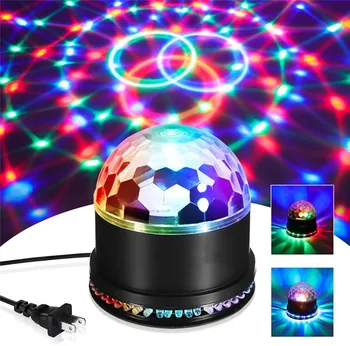 48 LED Disco Crystal Rotujúce Magic Ball Svetlo 6 Farieb Fáze Projektor Svetlá pre Ovládanie Hudby Strany Lampa S Diaľkovým ovládaním