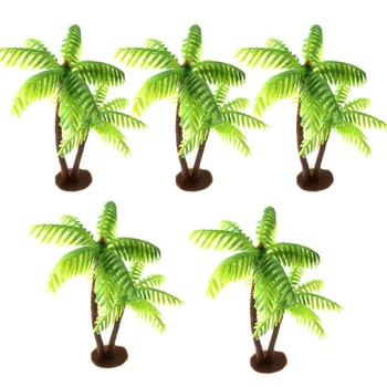 5 ks Mini Plastové Kokosové Palmy, Umelé Rastliny Plavidlá Micro Krajiny Akváriu Dekorácie Domácej Kancelárii Dekor 12 cm