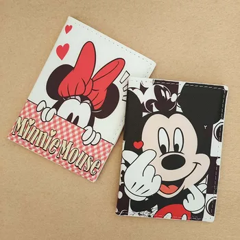Disney Prst Srdce MickeyTravel Príslušenstvo Pas Kryt Držiaka PU Kožené Ženy, Dievča, ID Banky, Držiteľov Karty Svadobné Dary