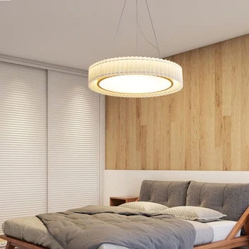 Nordic Skladaný Tienidlo LED Stropný Luster Moderný Jednoduchý Izba Dekor Stropné Svietidlo Železa Materiál Zlaté Kruhové Prívesok Svetlá