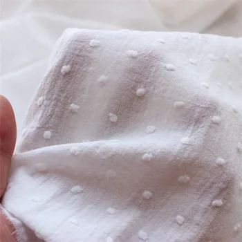 Bavlnené Biele plátno DIY Tričko Šaty Látkové Vyšívané Bavlnené Tkaniny DIY Odevov Šitie Textílie 100x140cm