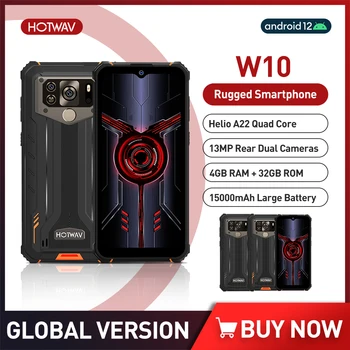 HOTWAV W10 IP68 Robustný Smartphone Android 12 Heliograf A22 Mobilný Telefón 4 GB 32 GB 6.53 Palcový mobilné telefóny 13MP Duálne Kamery 15000mAh NFC