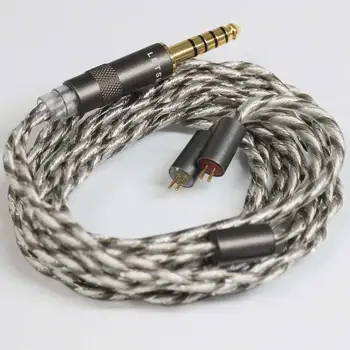 LETSHUOER S12 audio 3,5 mm kábel alebo 4.4 mm vyvážené pre slúchadlá, káble s 2 pinovým konektorom 128 pramene postriebrený medený kábel
