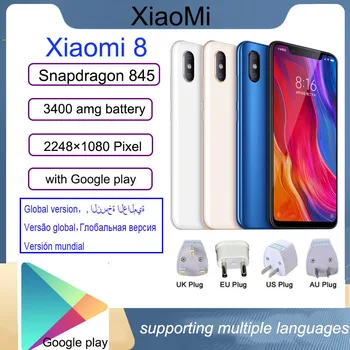Globálna verzia Xiao 8 smartphone dual card 6.21 palcový Bluetooth 5.0 Adreno 630 2248 × 1080 pixelov 3400 amh