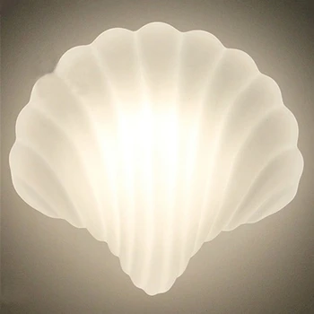 Sea Shell Sklenené Nástenné Svietidlo Bielej Shell Steny Výzdoba Steny Svetlá Obývacia Izba, Spálňa Nočná Lampa Moderného Domova Deco Kúpeľňa Svetlá