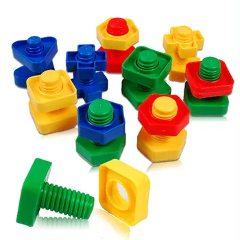 5 Nastavte Skrutku stavebné bloky, plastové vložiť bloky matice tvar hračky pre deti, Vzdelávacie Hračky montessori presné modely
