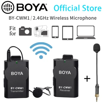 BOYA BY-CWM1 2.4 GHz Chladič Bezdrôtový Lavalier Klope Mikrofón pre PC, Smartphone, Tablet digitálnych zrkadloviek Fotoaparáty, Videokamery Streaming Vlog