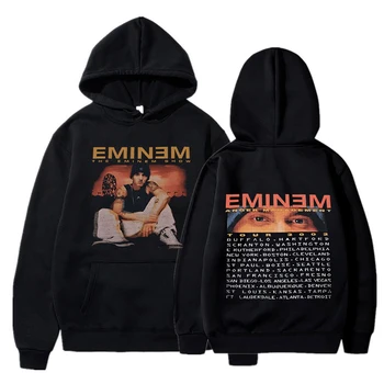 Hip Hop Streetwear Mužov s Kapucňou Eminem Tlač Fleece Mikiny Bežné Pulóver Unisex Dlhý Rukáv Harajuku, Mikiny Rock Y2K Topy