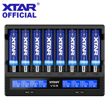 XTAR 18650 Batérie, Nabíjačky VC8=VC4+VC4SL QC3.0 Typu C, Rýchle Nabíjanie Nabíjačky LCD Displej Carregador Pre 21700 20700 18650 Batérie