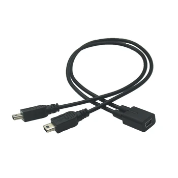 Mini USB 1 2 Y Rozdeľovací Kábel USB 2.0 Mini 5-Pin Female na Dvojnásobok 2 Male Converter vysokorýchlostné Nabíjanie Kábel Kábel