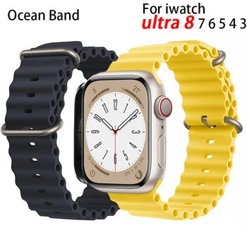 Ocean Pásmo Pre Apple hodinky Ultra 49 mm, séria 8 45 mm 44 mm 38 mm 40 mm 41mm 42mm Silikónové Correa náramok iWatch 7 6 5 3 SE Popruh