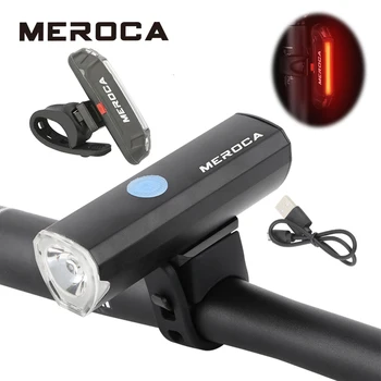 MEROCA bicyklov svetla Bicykel Predné Svetlo Rainproof LED 2000mAh Hliníkovej zliatiny USB Nabíjateľné zadné svetlo Výstražné Svietidlo