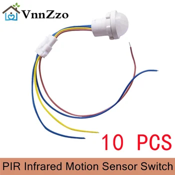 10PCS/ veľa PIR Senzor Detektora Smart Switch 110V 220V LED PIR Infračervený Senzor Pohybu, Detekcia Automatický Senzor, Light Switch