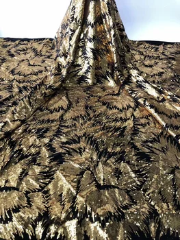 Nový príchod Velvet S Flitrami Čipky Textílie Afriky francúzsky Nežnej Čipky Tkaniny Vysokej Kvality Velvet Flitrami 3D kvety Na Odev