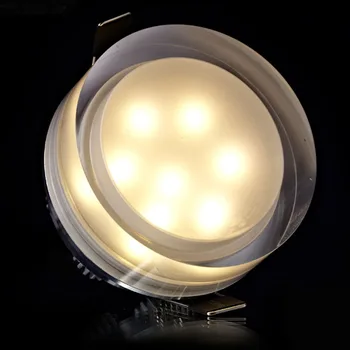 LED Crystal Downlight Square/Kolo 1W 3W 5W 7W LED Stropné bodové led svetlo zapustené svietidlo pre domáce dekorácie Osvetlenie kuchyne