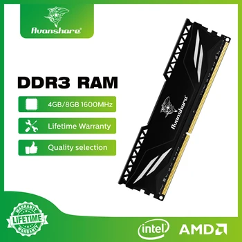 Avanshare DDR4 Pamäte Ram DDR3 2 GB 4 GB 8 GB 16 GB 1333 1600 2400 2666 3200MHz Ploche Pamäť S Chladiča Pre Všetky základné Dosky