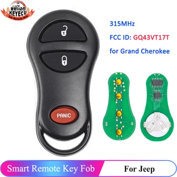 KEYECU 3 Tlačidlo 315MHz FCC: GQ43VT17T na Jeep Grand Cherokee 1998 1999 2000 2001 2002 2003 2004 Fob Diaľkové Auto Smart Key