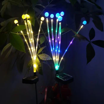 2 Pack Solárny Firefly Svetlá Farebné LED Solárne Starburst Kymácející Záhradné Svetlo IP55 Nepremokavé Ohňostroj Svetla Vianoce Dekor