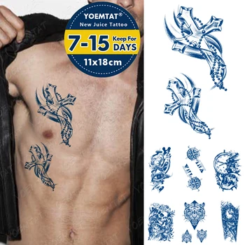 Šťava Atrament Tetovanie Body Art Trvalé Vodotesné Dočasné Tetovanie Nálepka Kríž, Ruženec, Hodiny Lebky Tetovanie Rameno Falošné Oko Kompas Tatto