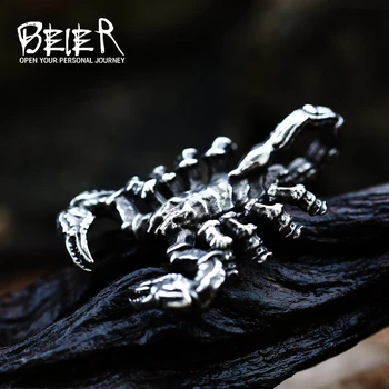 BEIER 316L Nerezovej Ocele Punk Štýl, 3D Dizajn Zvierat Scorpion Prívesok Náhrdelník módne šperky Pre Človeka, doprava zdarma BP8-607