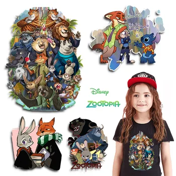 Disney Zootopia Žehlička na Škvrny Na Detské Oblečenie Judy Nick Cartoon Tepla Transfery Pre Deti Dievča Oblečenie Decration Nálepky Dary