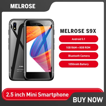Melrose S9X Ultra-tenký Mini 3G WCDMA Smartphone Android 5.1 2.5 Palcový 1G RAM 8 gb ROM Quad Core Fotoaparát, WiFi, Mini mobilné telefóny