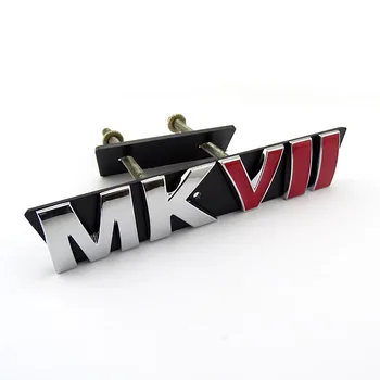 Auto Odznak MKVII Gril Znak Chrome Červený Odznak Auto Nálepky Golf MK7 TSI Dekor
