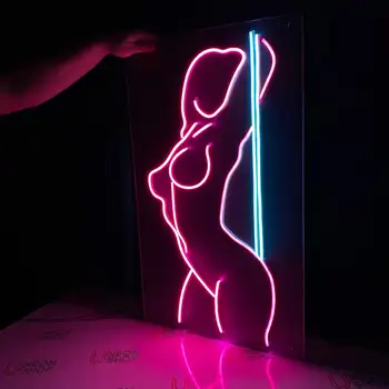Sexy Lady Neónový nápis ženského tela späť Neónové Svetlá Prihláste sa pre Dekorácie na Vlastné Neónové Značky