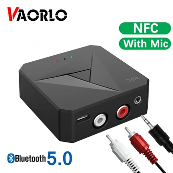 VAORLO NFC Bezdrôtový Vysielač, Prijímač 2 V 1, Bluetooth 5.0 Adaptér Mikrofón S 3,5 mm AUX Stereo Hudbu Pre Slúchadlá TV