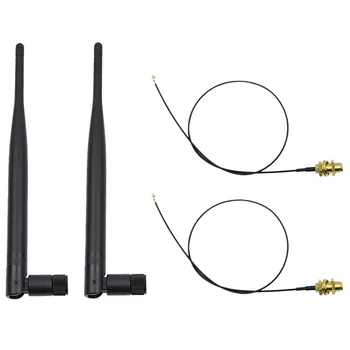 1set 6dBi Dual Band M. 2 IPEX MHF4 U. fl Kábel na RP-SMA Anténu Wifi, Set pre Intel AC 9260 9560 8265 8260 7265 7260 NGFF M. 2 Karty