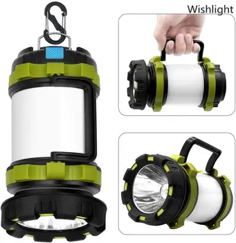 Prenosné LED Camping Svetlo USB Nabíjateľné Pracovné Lampy Vonkajšie Núdzové Svietidlo Nepremokavé Svetlomet Pochodeň 18650 Batérie