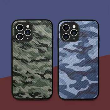 Kamuflážny Vzor Camo Vojenské Armády Telefón Prípade Ťažké Kožené puzdro pre iPhone 11 12 13 Mini Pro Max 8 7 Plus SE 2020 X XR XS