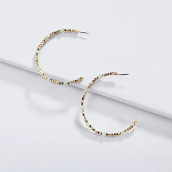 Boutique Módny Doplnok Jednoduchosť Dizajnu Mini CCB 5,5 cm Veľké Obvodové Náušnice Crystal Korálkové Ucho Obruče