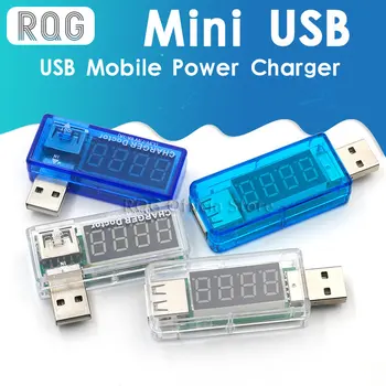 Digitálny USB Mobile Power nabíjacieho prúdu napätie Tester Meter Mini USB nabíjačka lekár voltmeter ammeter Zase transparentné