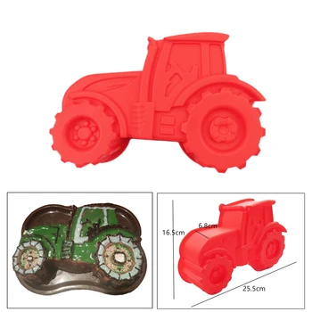 3D Traktor Silikónové Tortu Fondant Pečenie Formy Formy pekáča Flexibilné