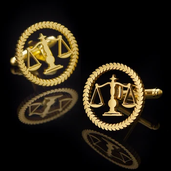 Qi Qi Wu Kolo Advokát Právnik Znak Pánske Tričko manžetové gombíky Spravodlivosti Váhy symbol Šperky Darček manžetové Gombíky pre Notára Práva