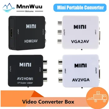 Mini VGA NA AV Prevodník AV2VGA Konvertor Box HD2AV AV HDMI-Comaptible HD2AV Video Prevodník Pre PC, TV HD Počítača k TV