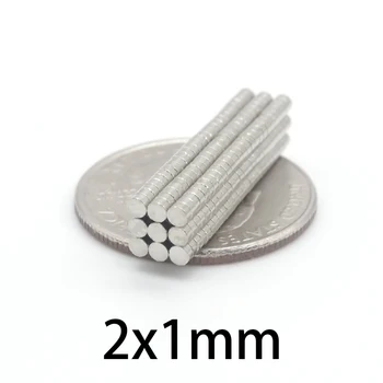 100-3000PCS/Veľa 2x1mm Magnet Hot Malé Okrúhle Magnet 2*1 mm Silné magnety Vzácnych Zemín Neodýmu Magnet 2x1 2*1