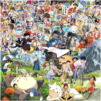 50/100ks Ghibli Hayao Miyazaki Anime Nálepky Totoro Odvážneho Preč Cartoon Obtlačky DIY Notebook, Telefón Denník Roztomilý Nálepka pre Deti