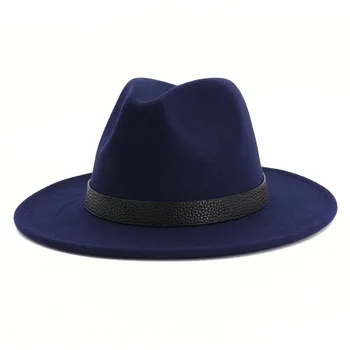 Nové jesenné Módne Rodič-dieťa tvrdý klobúk vlna Fedora čiapky pre Ženy, Dievčatá, Deti, jednofarebné formálne spp Sombrero HF120