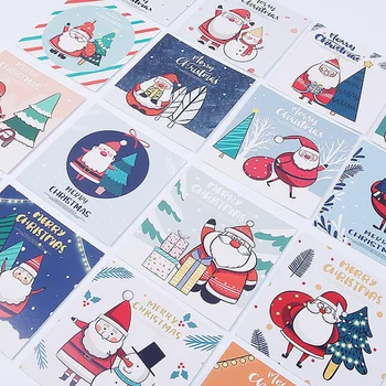 10PCS Veselé Vianoce Karty Mini Santa Claus Noel stromček, Pohľadnice Xmas Party Nový Rok Pohľadnica Vianočné Darčekové karty Pre Deti