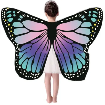 Mäkké Textílie Motýlích Krídel Šatkou Víla Dámy Víla Pixie Kostým Príslušenstvo Deti Výkonu Krídla Modrá Oranžová