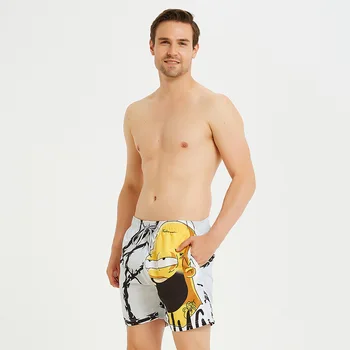Pánske rýchle sušenie cartoon šortky voľné príliv značky pláži nohavice môžete sprej plávanie šachty prímorské dovolenky šortky