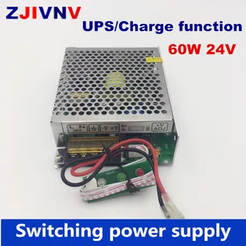 Vysoká kvalita 60w 24v spínanie napájania UPS Charge funkcia, DC-AC SMPS Vstup 110/220v nabíjačka batérií