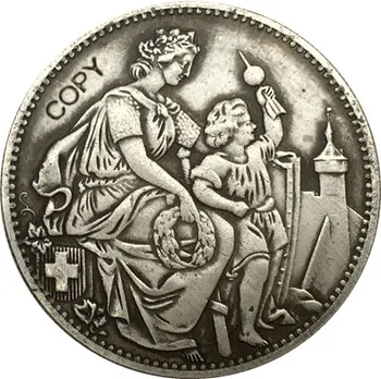 Švajčiarsko 5 Franken Streľba Festival 1865 mince kópia