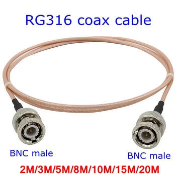 RG316 Koaxiálny Kábel Q9 BNC Samec Konektor Na BNC Samec Krimpovacie pre RG316 SDI Signálu Fotoaparát RF Pigtail Mäkké 50 Ohm Koaxiálny Kábel 2 M~20M