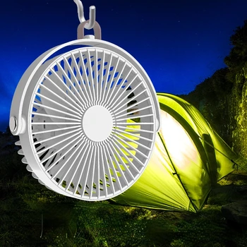 2022 Nové Elektrické Camping Nabíjateľná Vonkajšie LED Osvetlenie Mini Stropný Ventilátor Office Desktop Výlet Príslušenstvo Živé Vysielanie