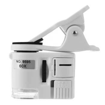 Univerzálny Klip Mikroskopom 60X LED Šperky lupu so Zameraním Upravené Vrecko s Mikroskopom Mobilný Telefón Klip UV Svetlo